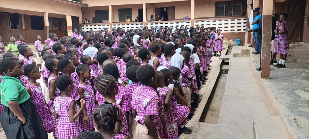Headteacher Present Trophies Won During the Inter schools Competition to Students