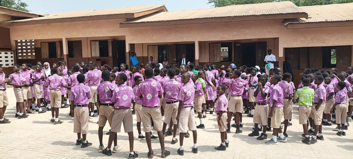 Headteacher Present Trophies Won During the Inter schools Competition to Students